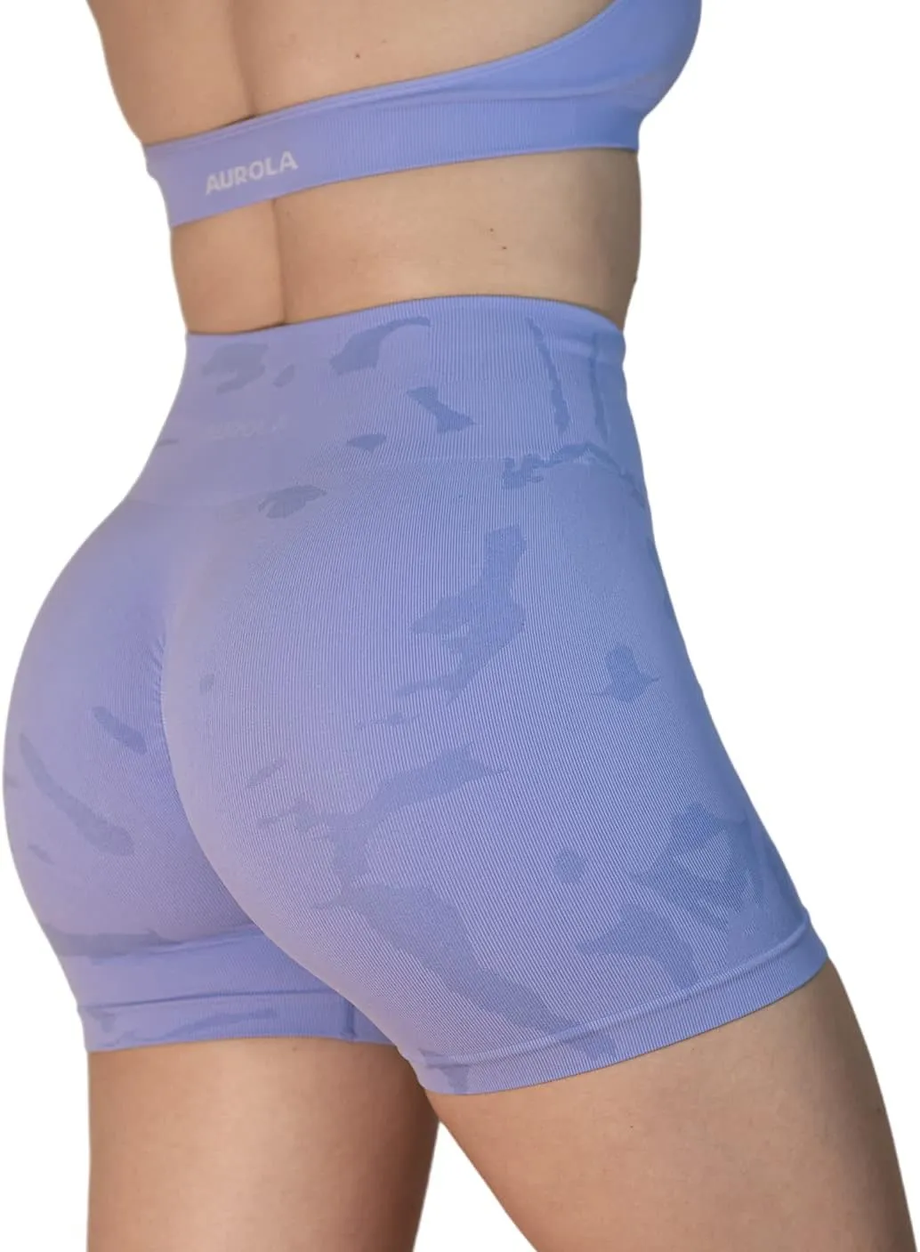 AUROLA CAMO Workout Shorts for Women Seamless Subtle Logo Scrunch Shorts
