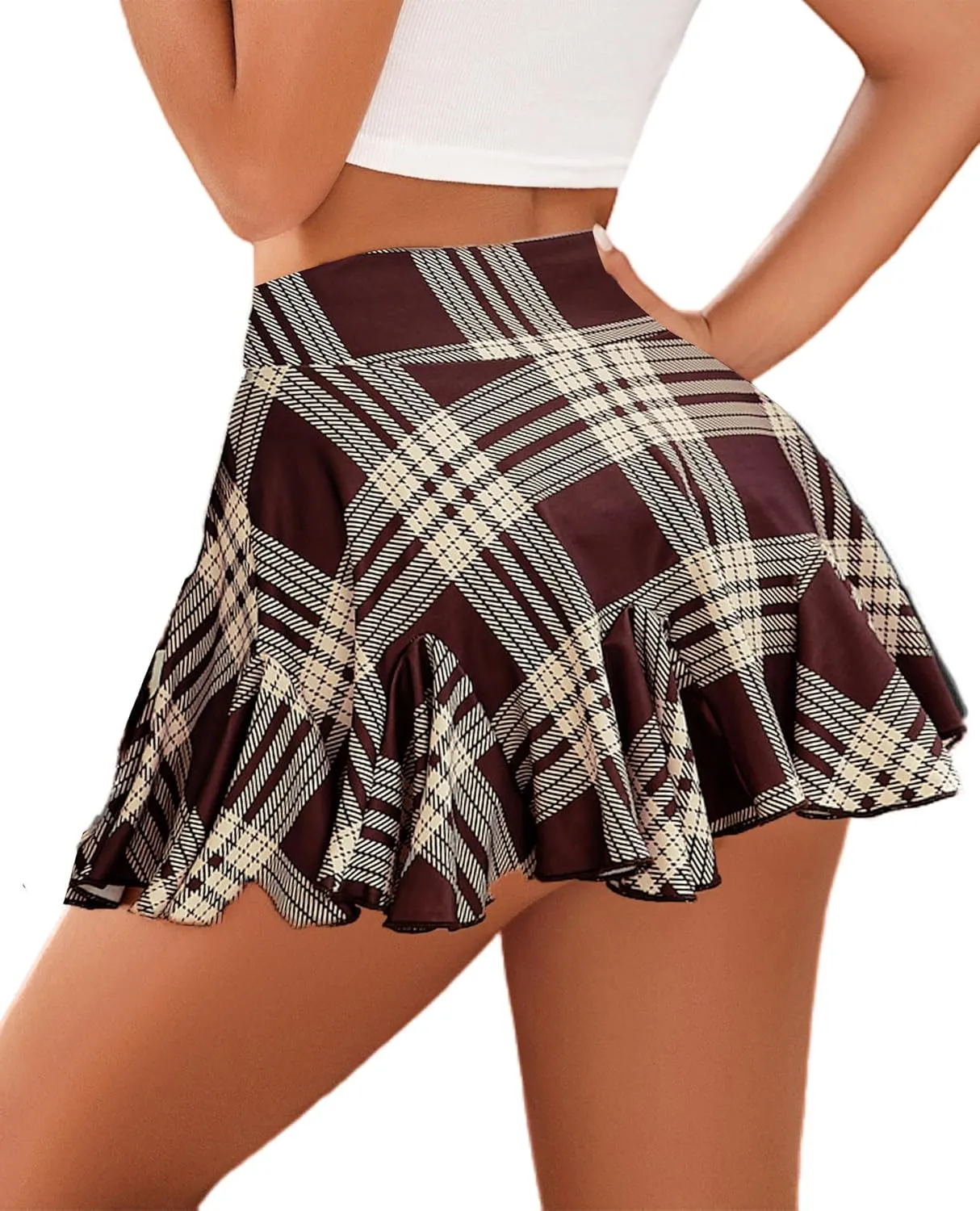 Avidlove Mini Skirt for Women Sexy Pleated Skirts High Waist Skater Skirt Ruffle Lingerie Skirts