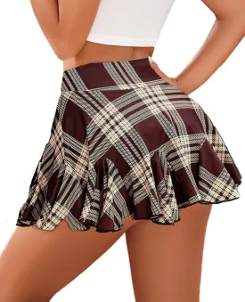 Avidlove Mini Skirt for Women Sexy Pleated Skirts High Waist Skater Skirt Ruffle Lingerie Skirts