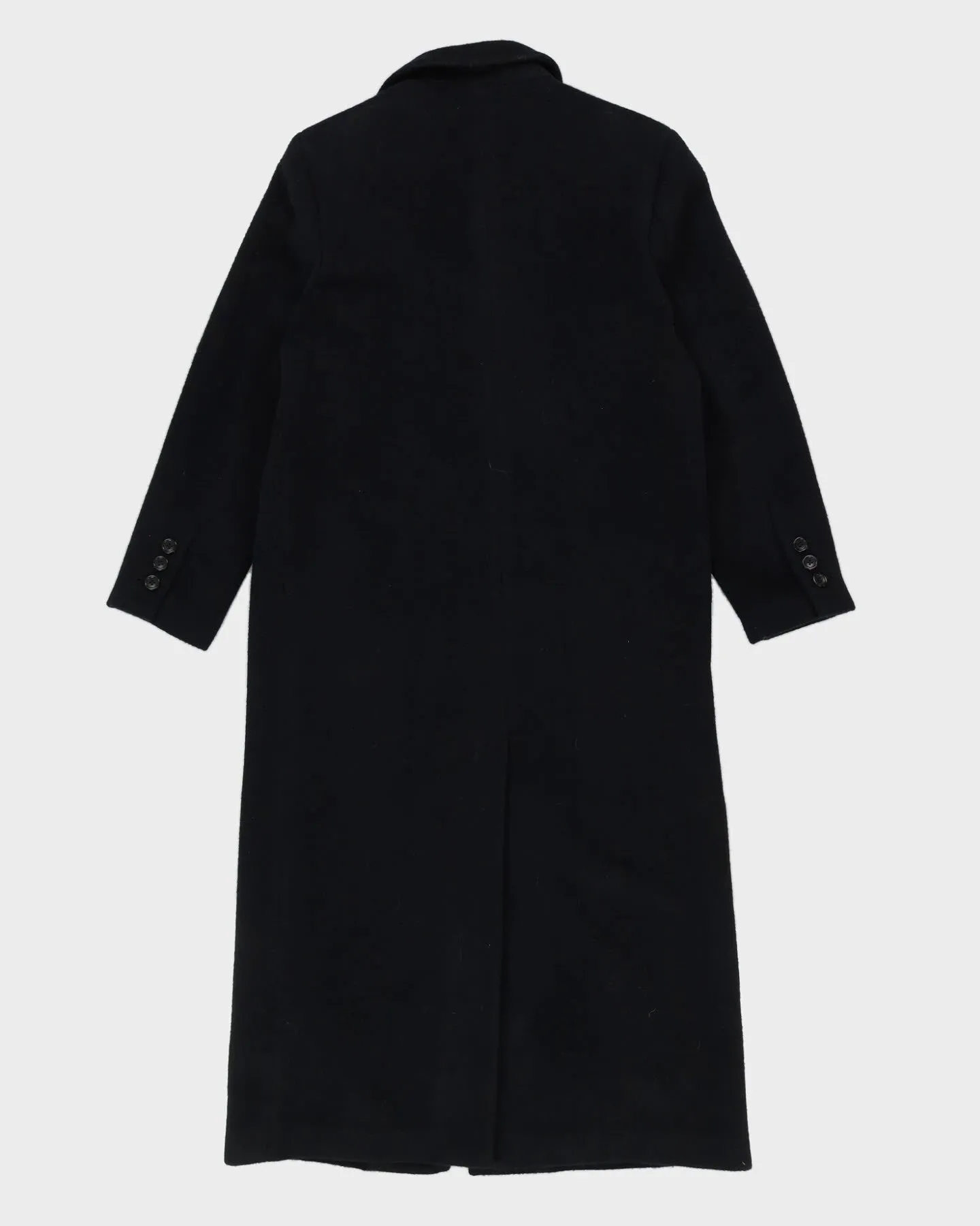 Black Wool Blend Overcoat - M