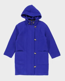 Blue Wool Short Overcoat - M