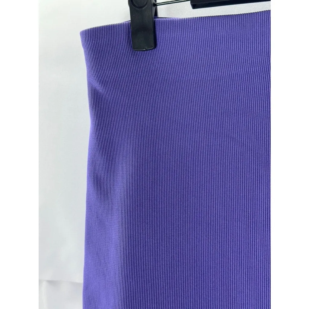 BUSSEM Women's Purple Ribbed Knit Pull-On Straight-Pencil Skirt SZ 38(USM)