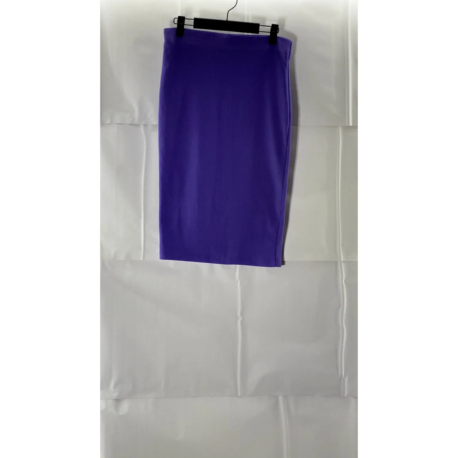 BUSSEM Women's Purple Ribbed Knit Pull-On Straight-Pencil Skirt SZ 38(USM)