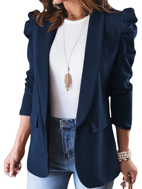 Casual Puff Sleeve Blazer
