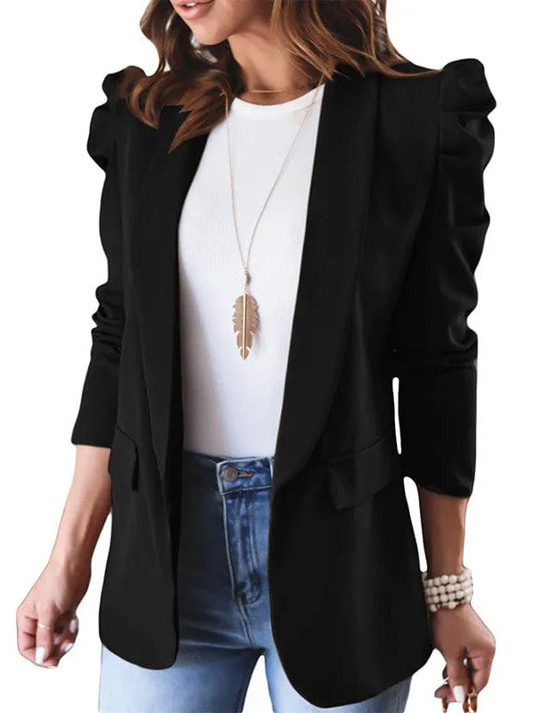 Casual Puff Sleeve Blazer