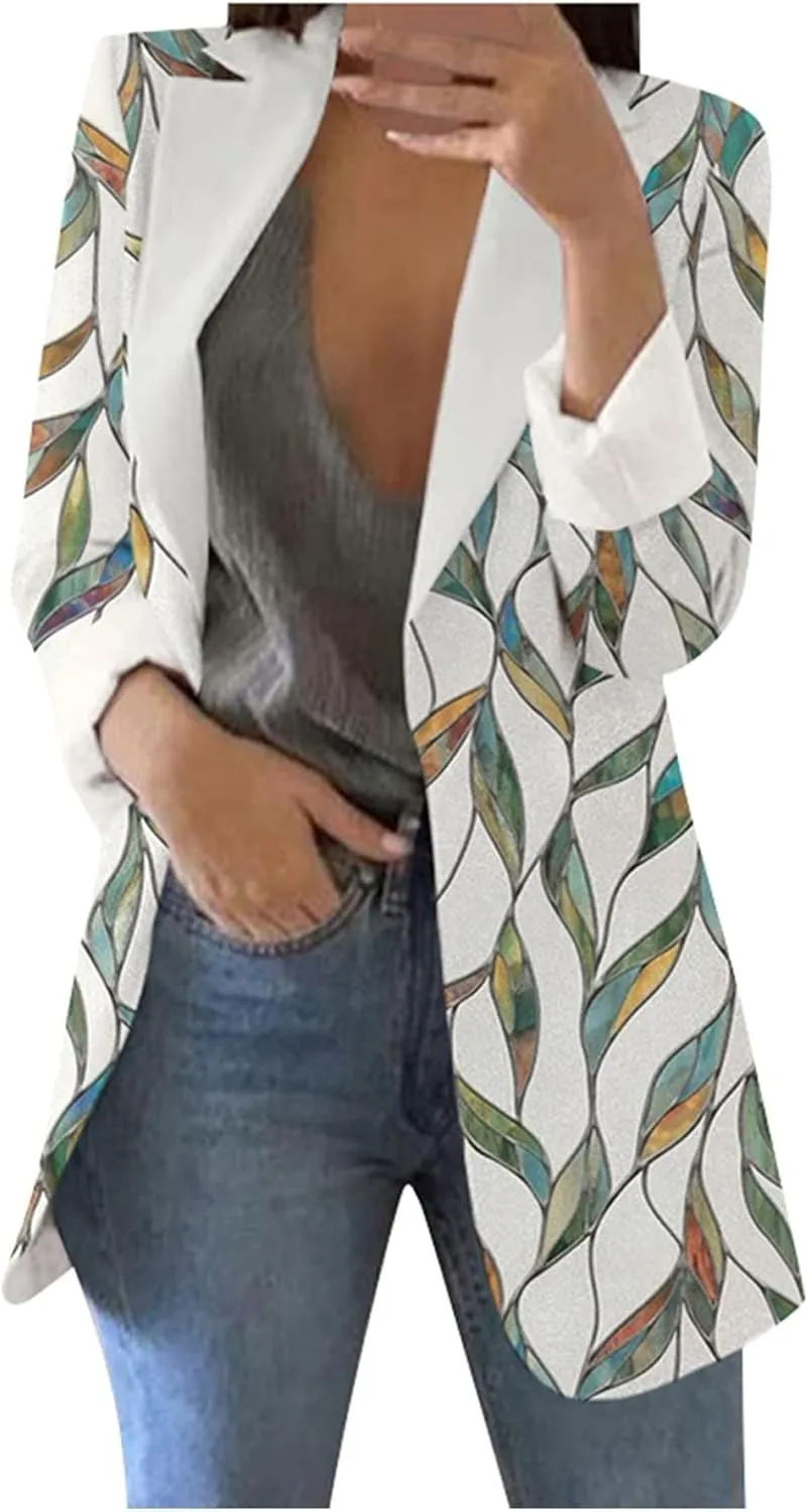 ChicCrate Blazer Jackets for Women Casual Long Sleeve Elegant Work Office Jacket Open Front Cardigan Outwear