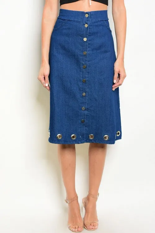 DENIM HIGH WAISTED SKIRT