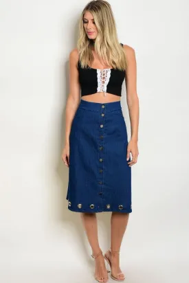 DENIM HIGH WAISTED SKIRT