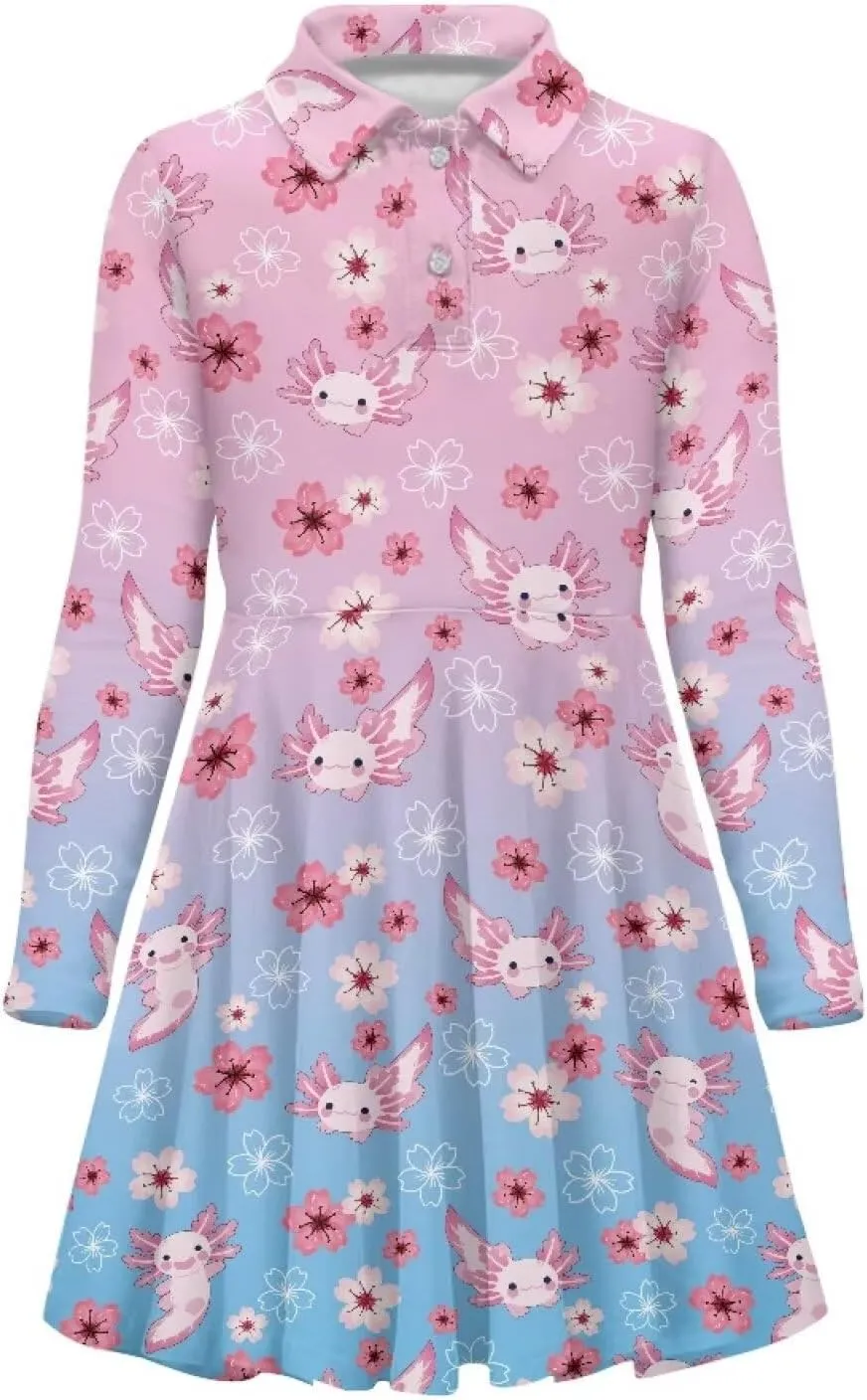 Dress for Girl 3-14T Fall Long Sleeve Clothes A Line Swing Twirly Skater Tunic Dresses Kids Back to School Outfits