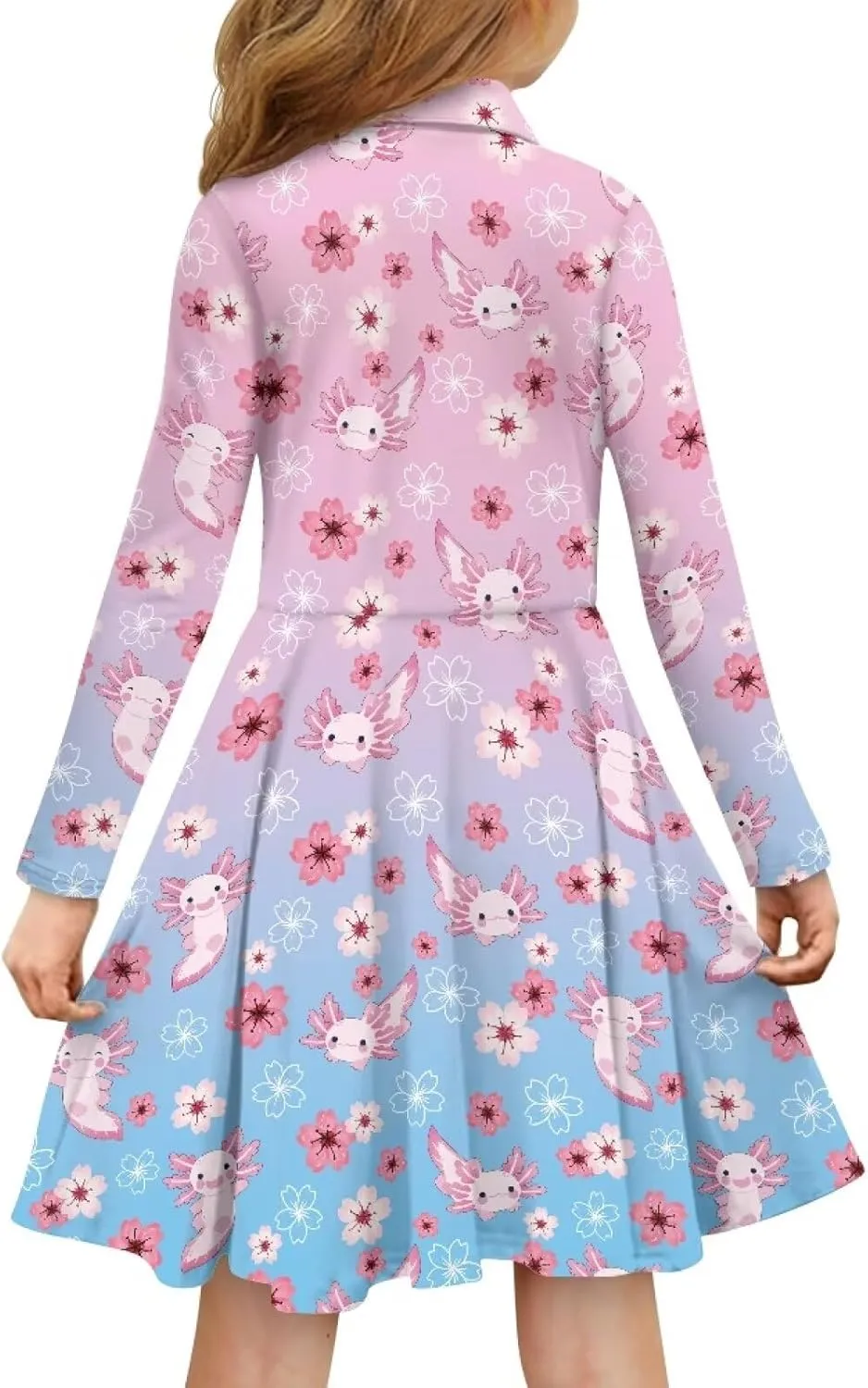 Dress for Girl 3-14T Fall Long Sleeve Clothes A Line Swing Twirly Skater Tunic Dresses Kids Back to School Outfits