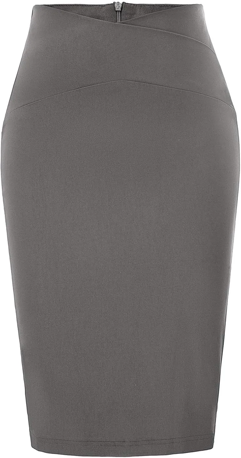 GRACE KARIN Skirts for Women High Waist Knee Length Stretch Bodycon Pencil Wedding Guest Work Skirt