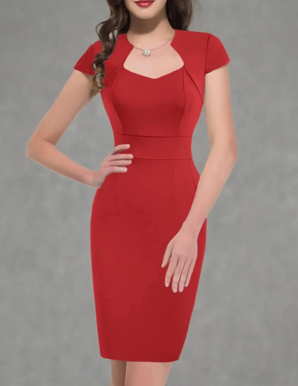 Grace Karin Womens 50s 60s Vintage Pencil Dress Bodycon Cap Sleeve Dress