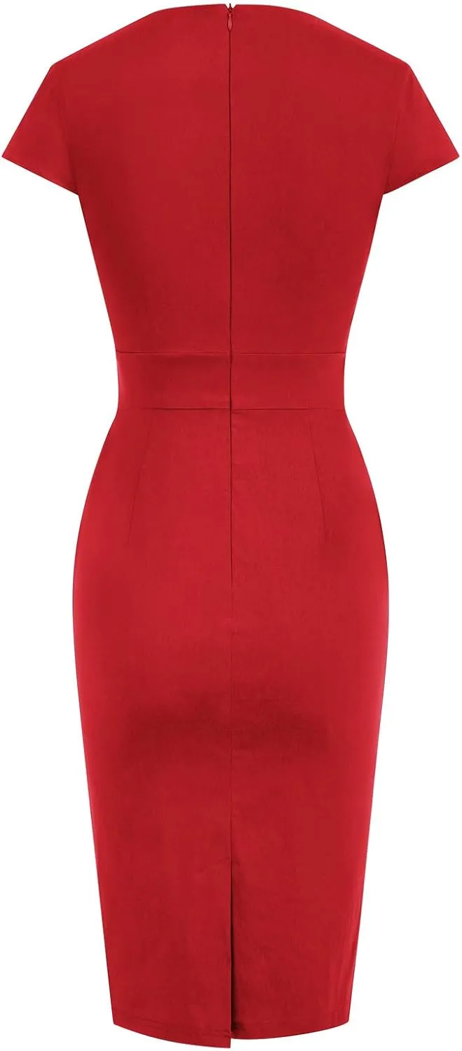 Grace Karin Womens 50s 60s Vintage Pencil Dress Bodycon Cap Sleeve Dress