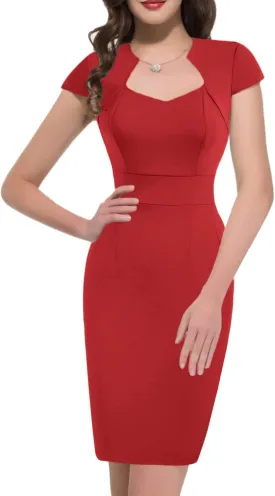 Grace Karin Womens 50s 60s Vintage Pencil Dress Bodycon Cap Sleeve Dress