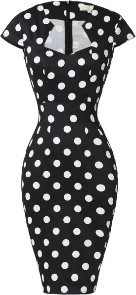 Grace Karin Womens 50s 60s Vintage Pencil Dress Bodycon Cap Sleeve Dress