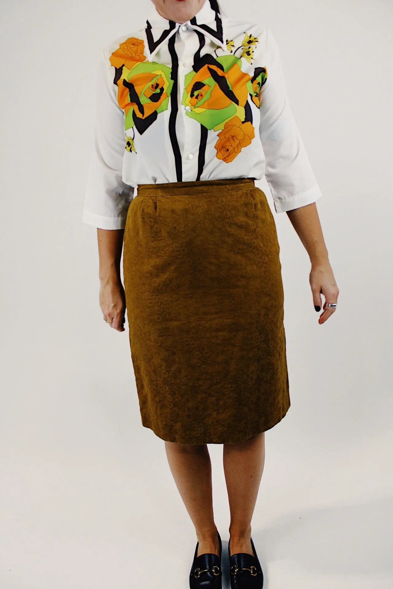 High Waisted Midi Skirt