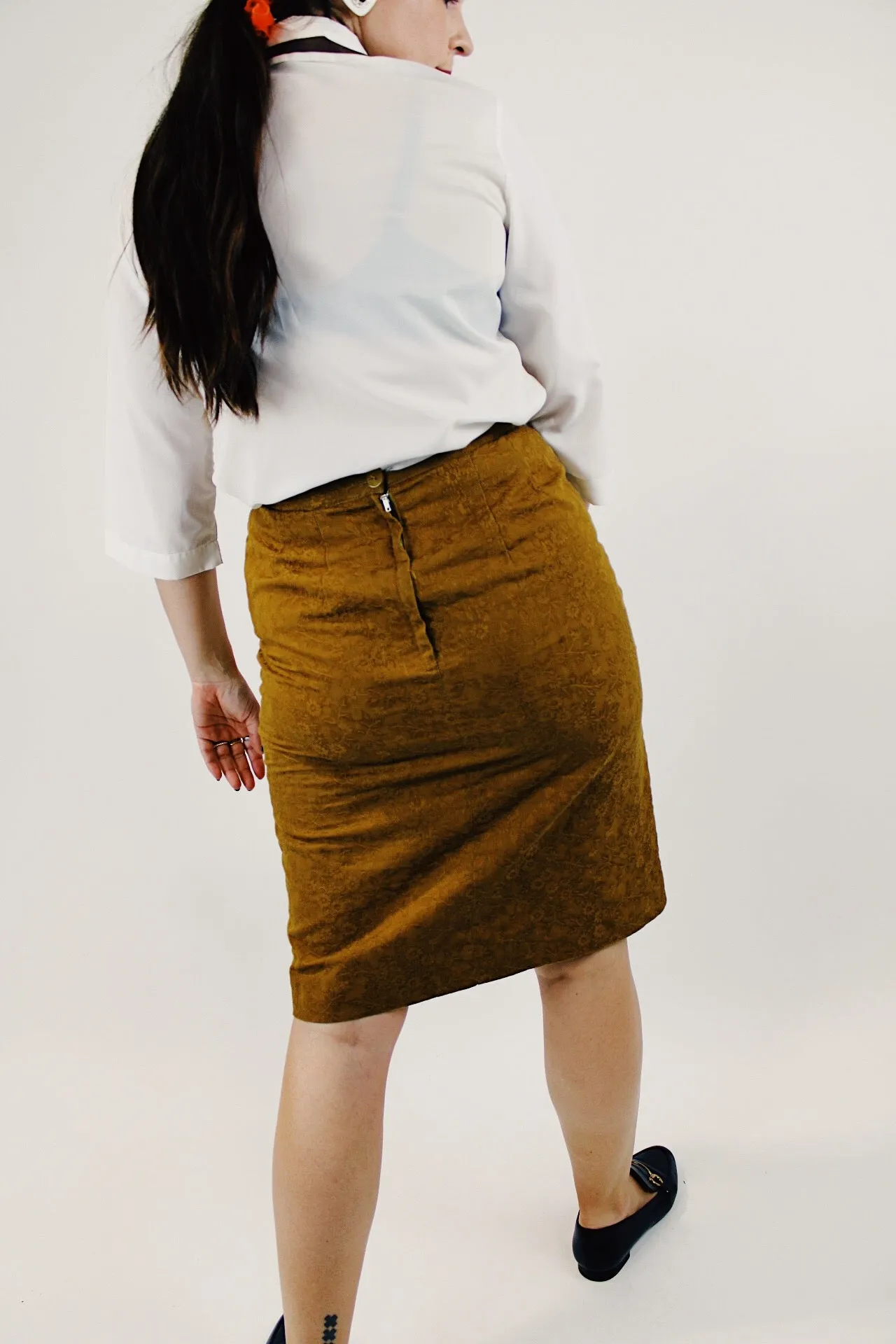 High Waisted Midi Skirt