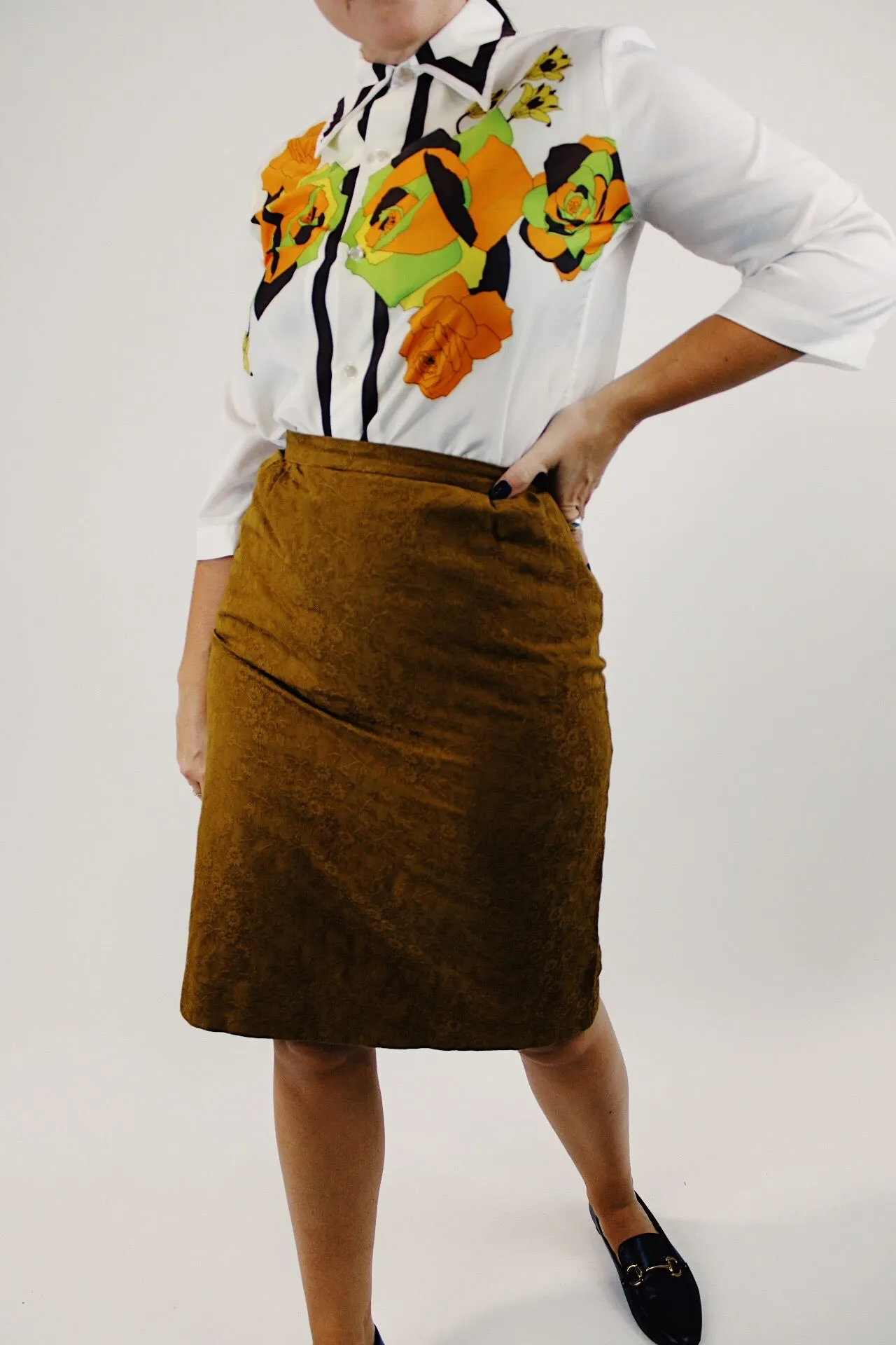 High Waisted Midi Skirt