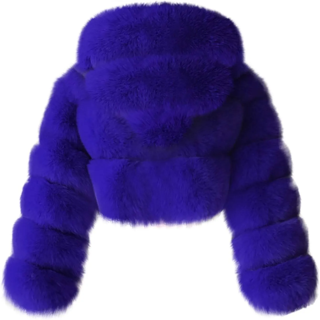 hlysgo Winter Crop Coats Womens Faux Fur Jacket Long Sleeve Hooded Cropped Jackets Zipper Fuzzy Short Coat Outerwear