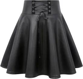 IDEALSANXUN Gothic Plaid Mini Skirts for Women Short High Waist Plaid Skirts