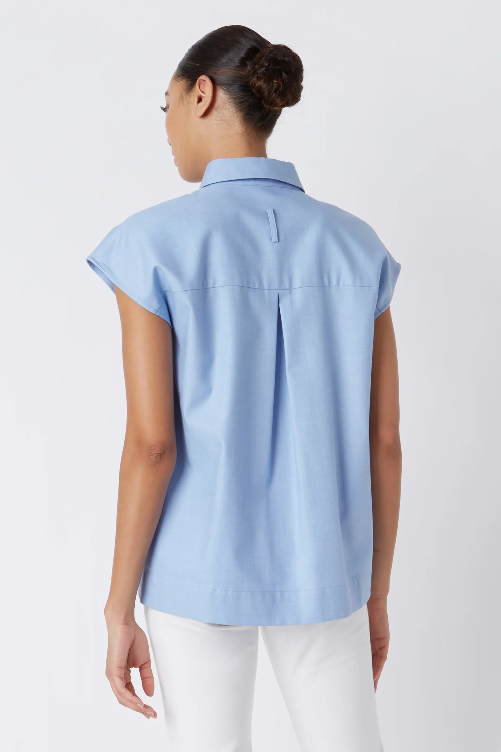 Jane Cap Sleeve Shirt - Blue