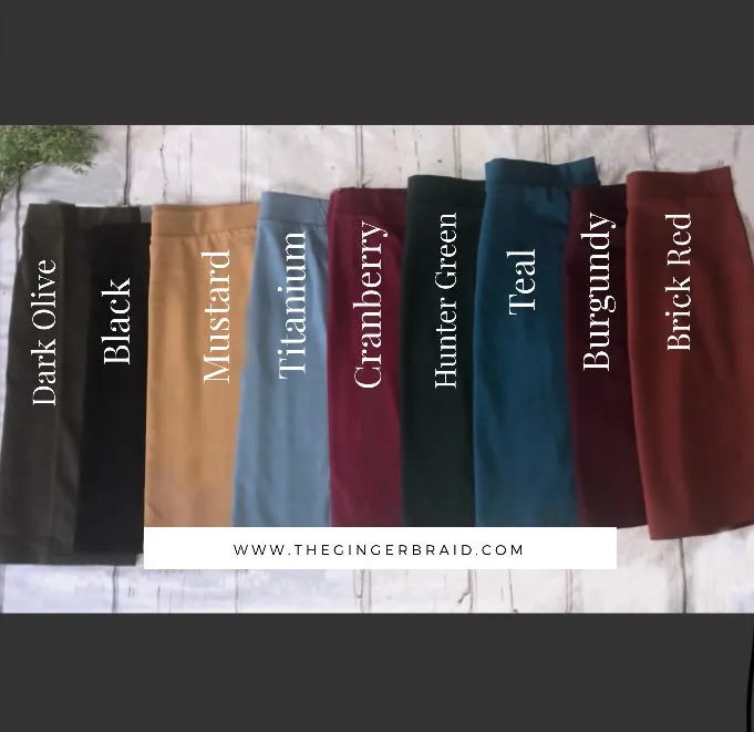 Josie Premium Pencil Skirt- Cabernet