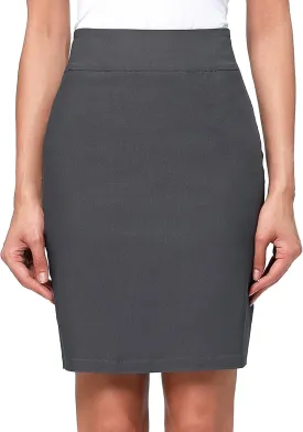 Kate Kasin Women's Stretch Knee Length Pencil Skirts High Waisted Slim Fit Business Casual Skirt