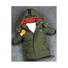Kids Boys Outstanding Ribbed Cuff Hooded Neck Zipper Closure Side Pockets Facility Superb Padded Jacket - C5286KMKBJK