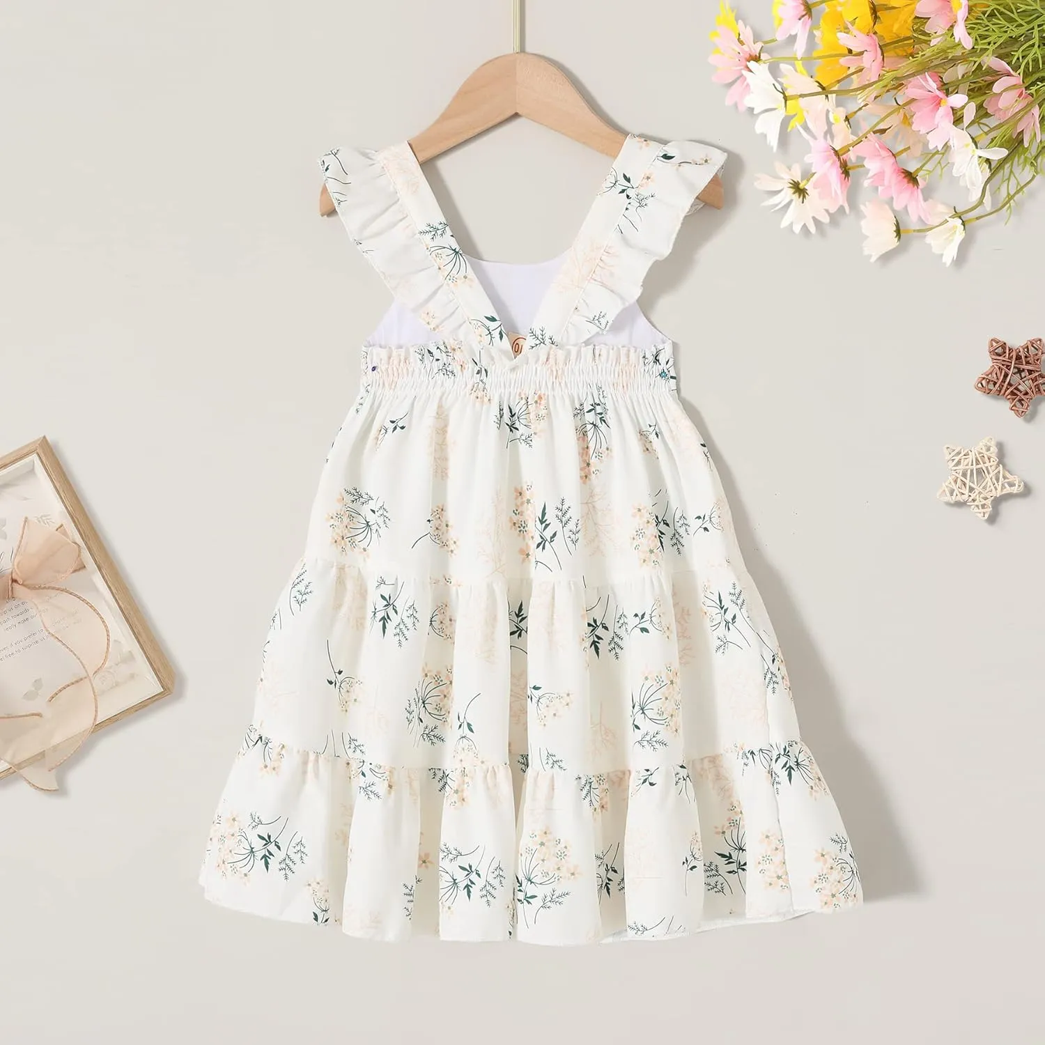 Kids Toddler Baby Girls Rainbow Dress Princess Sleeveless Beach Butterfly Sundress