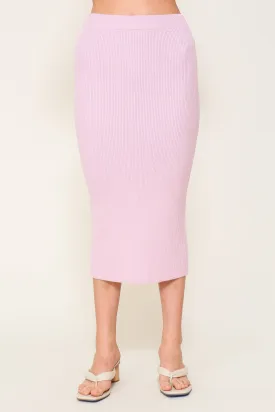 knit ribbed midi skirt