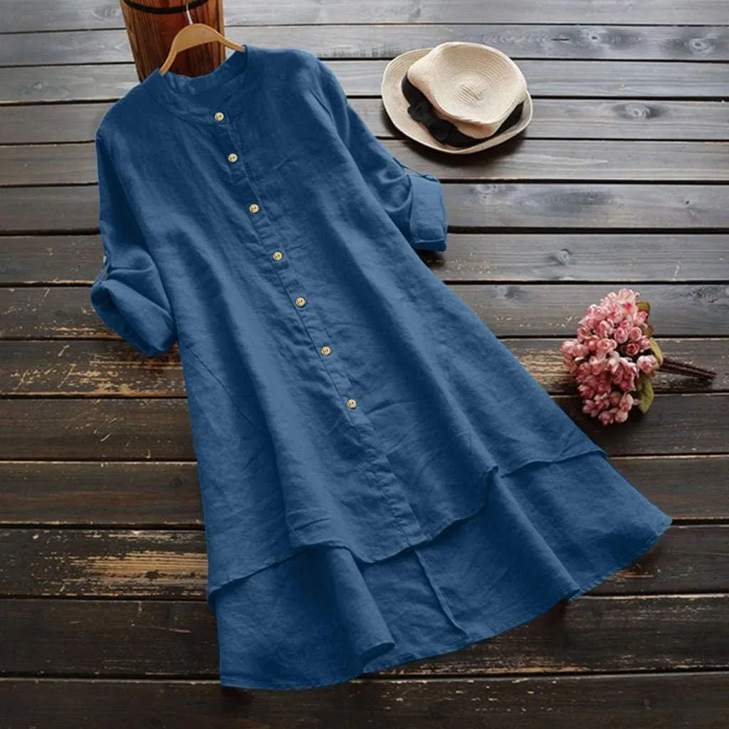Linen Blouse Embroidered Shirt Summer Loose Hooded Top Womens Blouse Womens Blouses Long