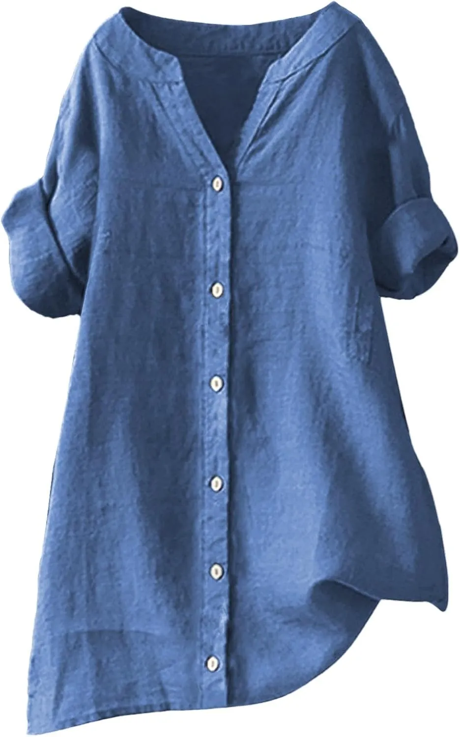 Linen Tops for Women Womens Button Down Shirt Color Sleeve Collar Casual Shirt Cotton Blouses for Casual