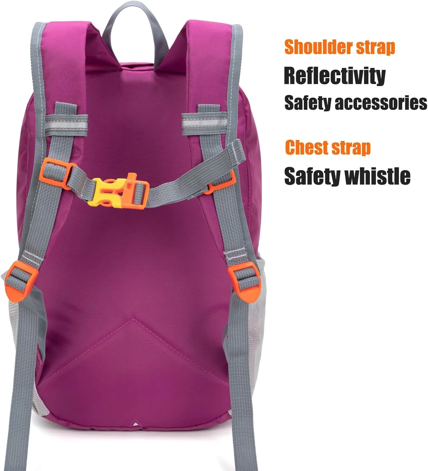 Little Kids Hiking Backpack for Boys or Girls, Small Daypack for Camping or Travel (Purple, Medium)
