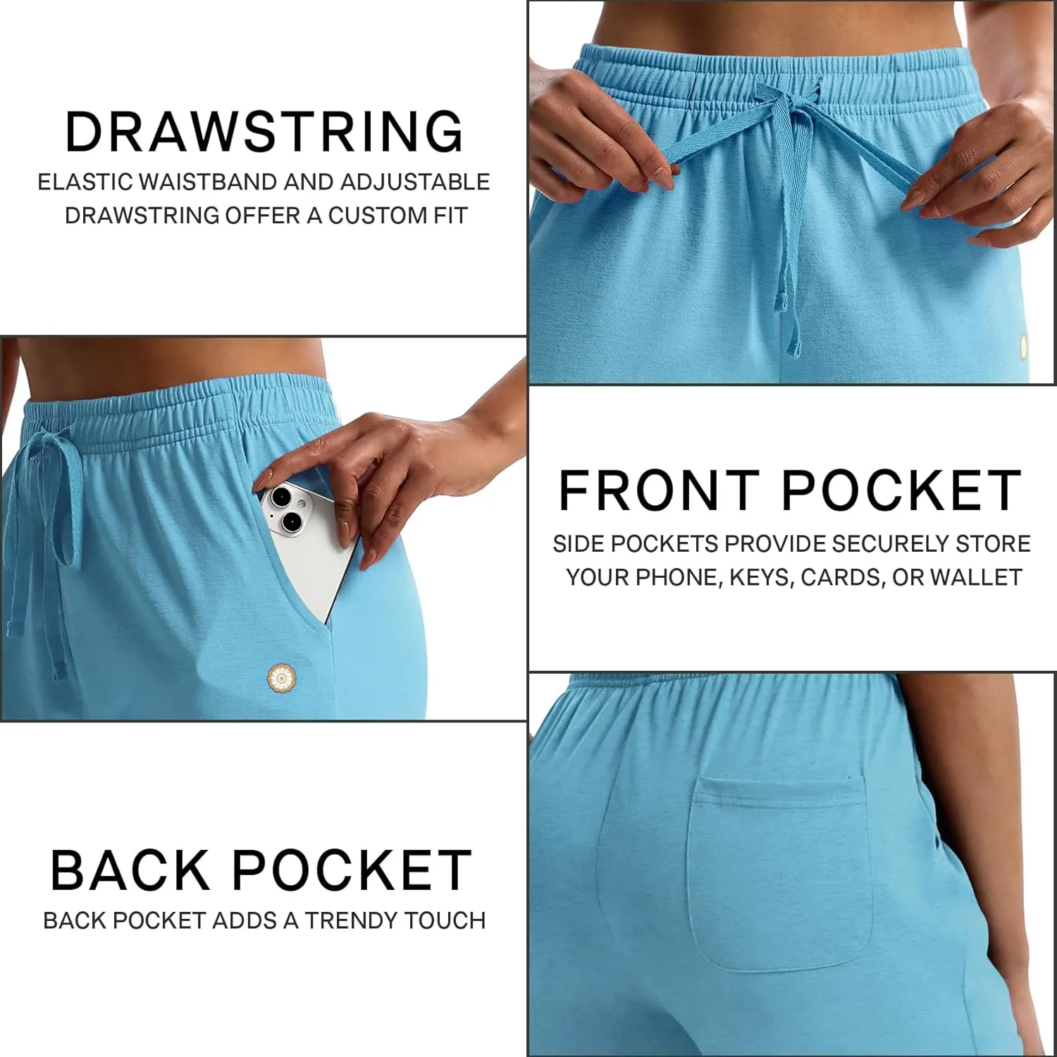LUCKYCATCUS Women's 7" Bermuda Shorts Jersey Shorts with Pockets Workout Yoga Athletic Long Shorts for Women