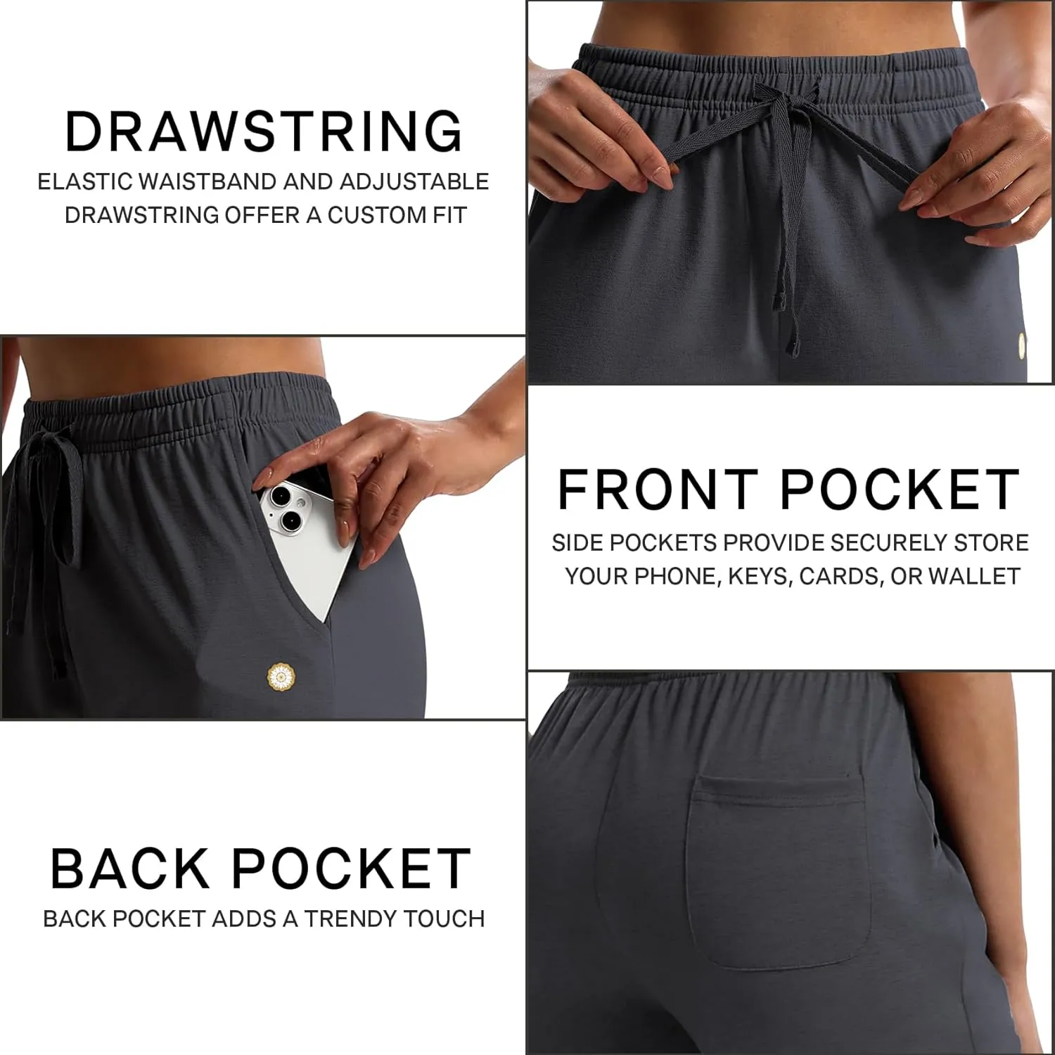 LUCKYCATCUS Women's 7" Bermuda Shorts Jersey Shorts with Pockets Workout Yoga Athletic Long Shorts for Women