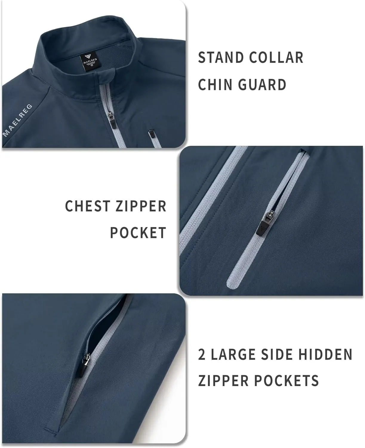 M MAELREG Mens Vests Outerwear Windproof Lightweight Softshell Vests Zip Pockets Sports Sleeveless Jacket Golf Vests for Men