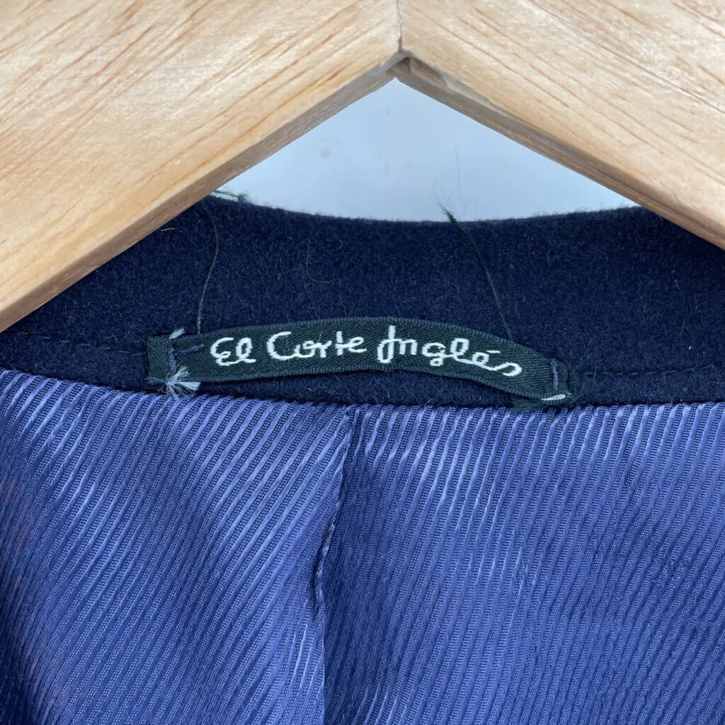 men El Corte Ingles Wool/Cashmere Overcoat Navy Blue Coat
