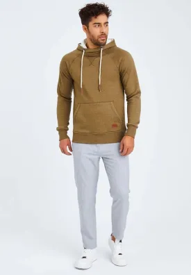 Men'S Hoodie Hood Khaki Melange