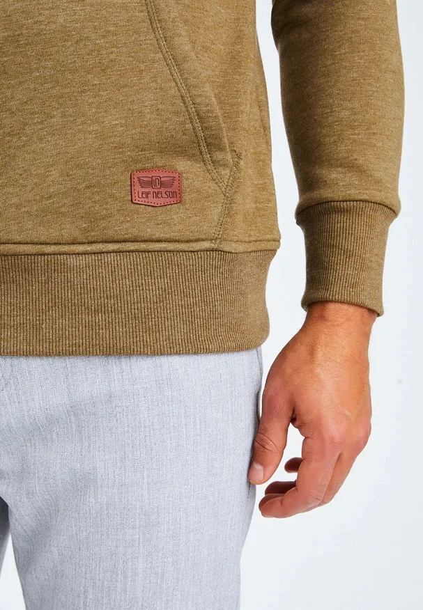 Men'S Hoodie Hood Khaki Melange