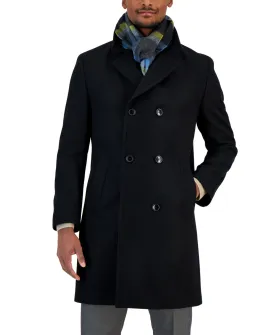 Nautica Mens Classic fit Overcoat Coat 40 R Black Solid