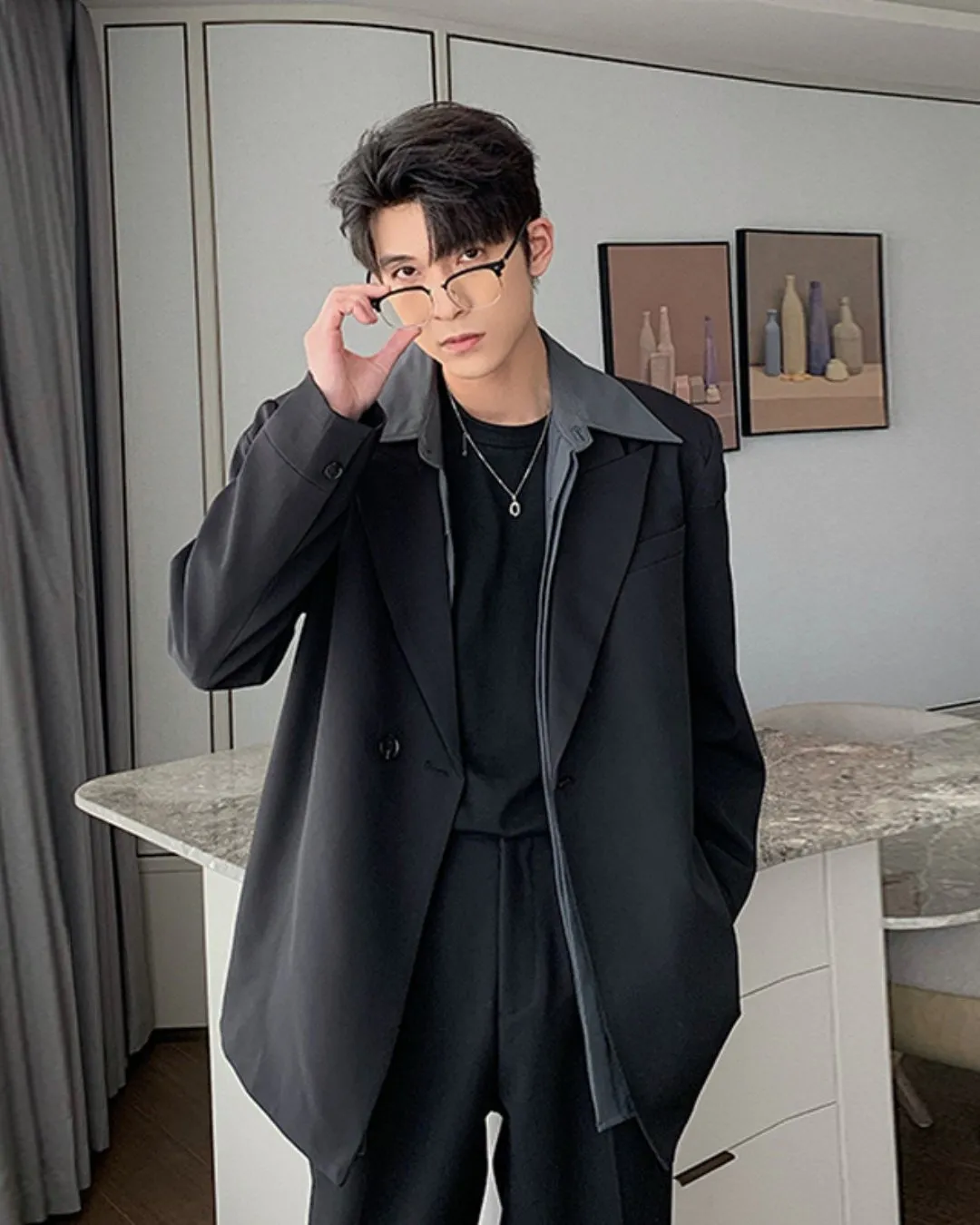Oversized Tailored Jacket & Slacks HUD0033