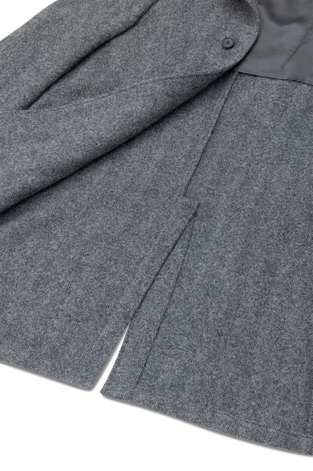 PML Balmacaan overcoat gray herringbone