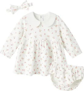 pureborn Baby Toddler Girl Dress with Bloomer Short and Long Sleeve Playwear Dress with Diaper Cover