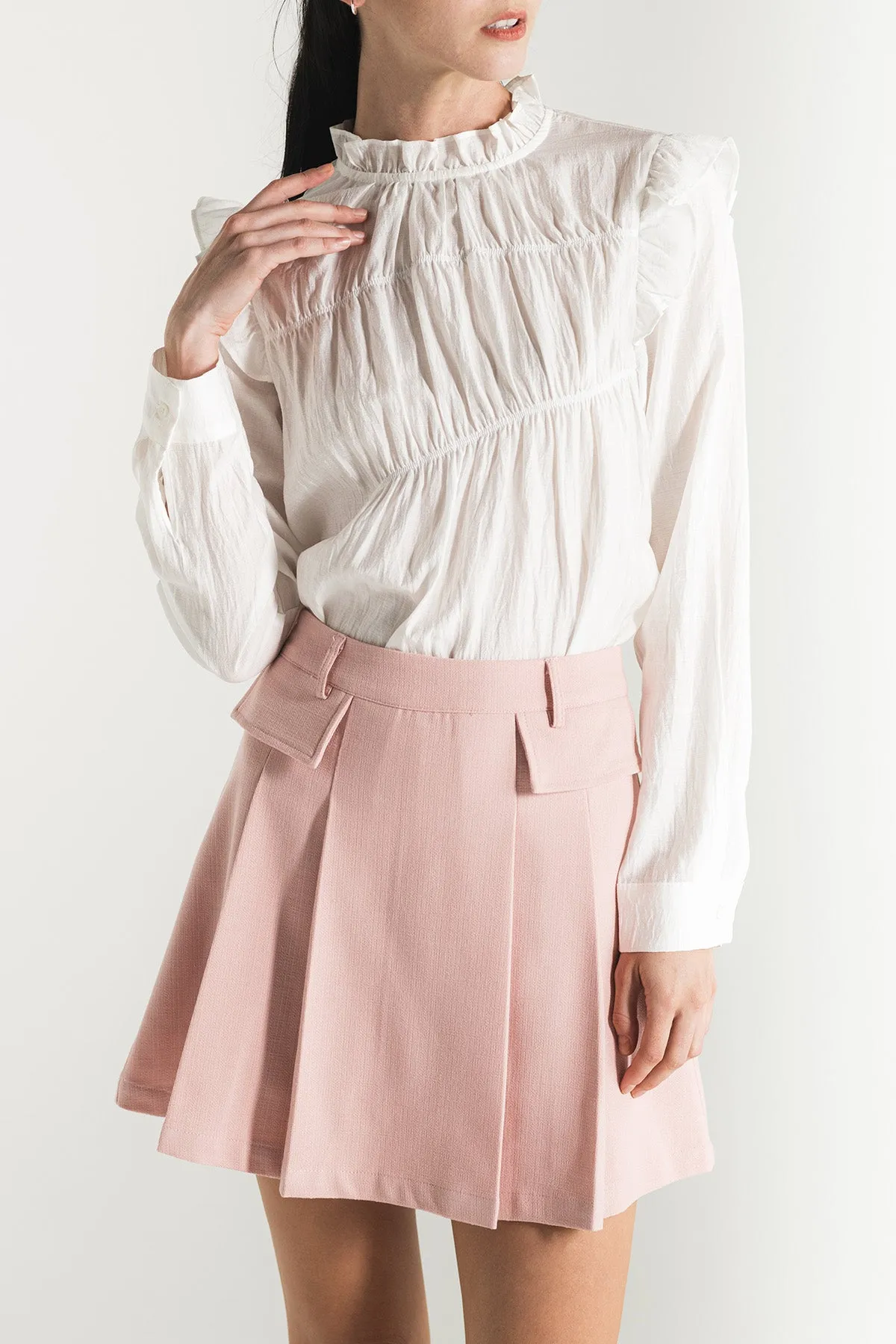 Queenytte High Waisted Pleated Skirt