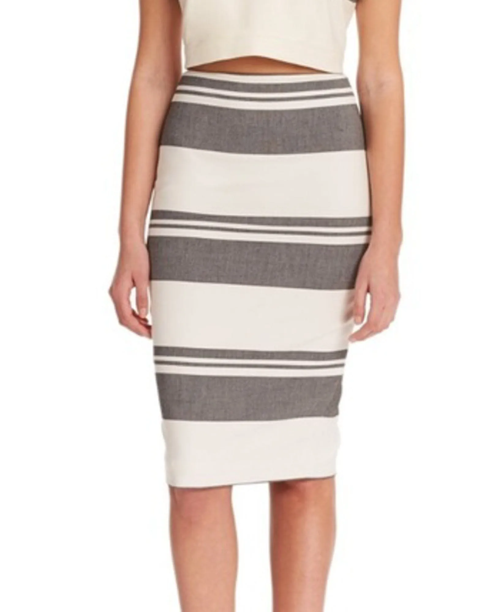"Aisling" Striped Pencil Skirt