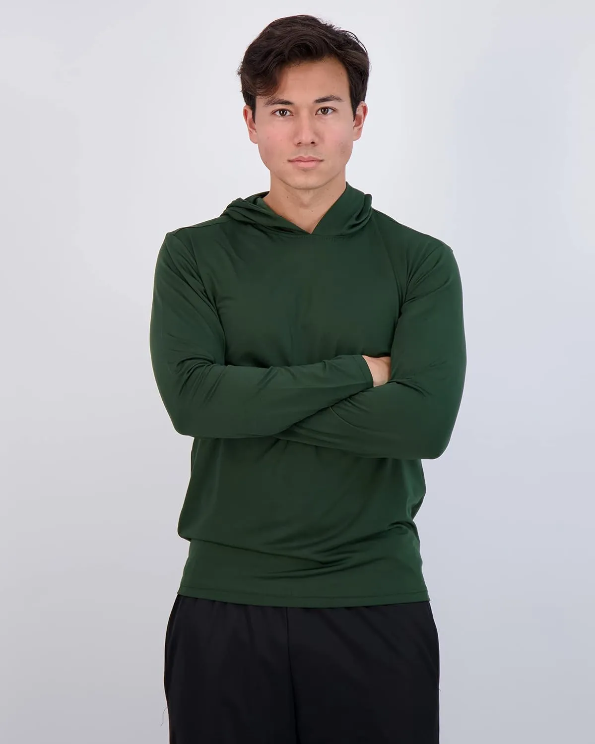 Real Essentials 3 Pack: Men's Dry Fit Wicking Long Sleeve Fishing Active Hoodie Pullover Sweatshirt (Big & Tall)