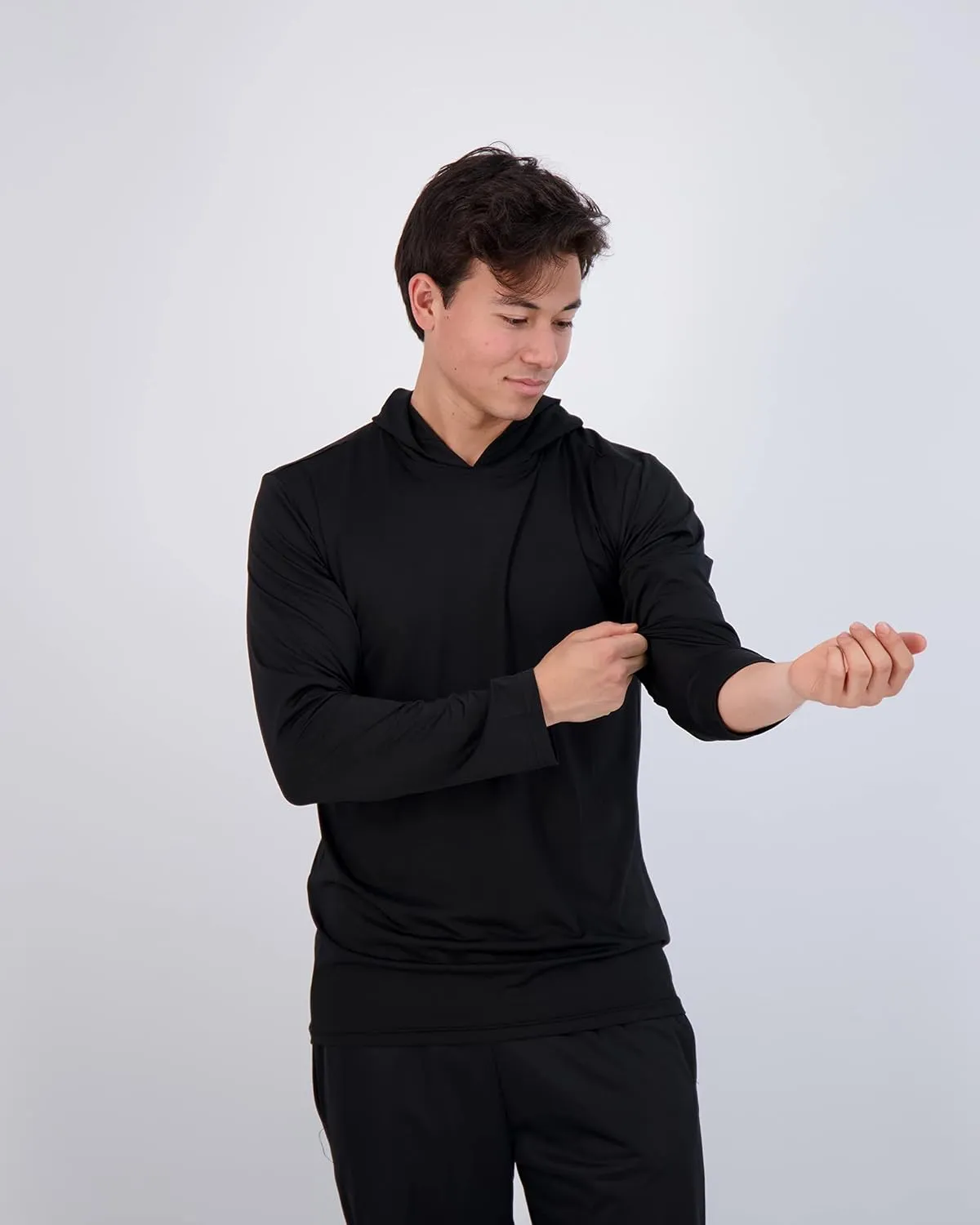 Real Essentials 3 Pack: Men's Dry Fit Wicking Long Sleeve Fishing Active Hoodie Pullover Sweatshirt (Big & Tall)
