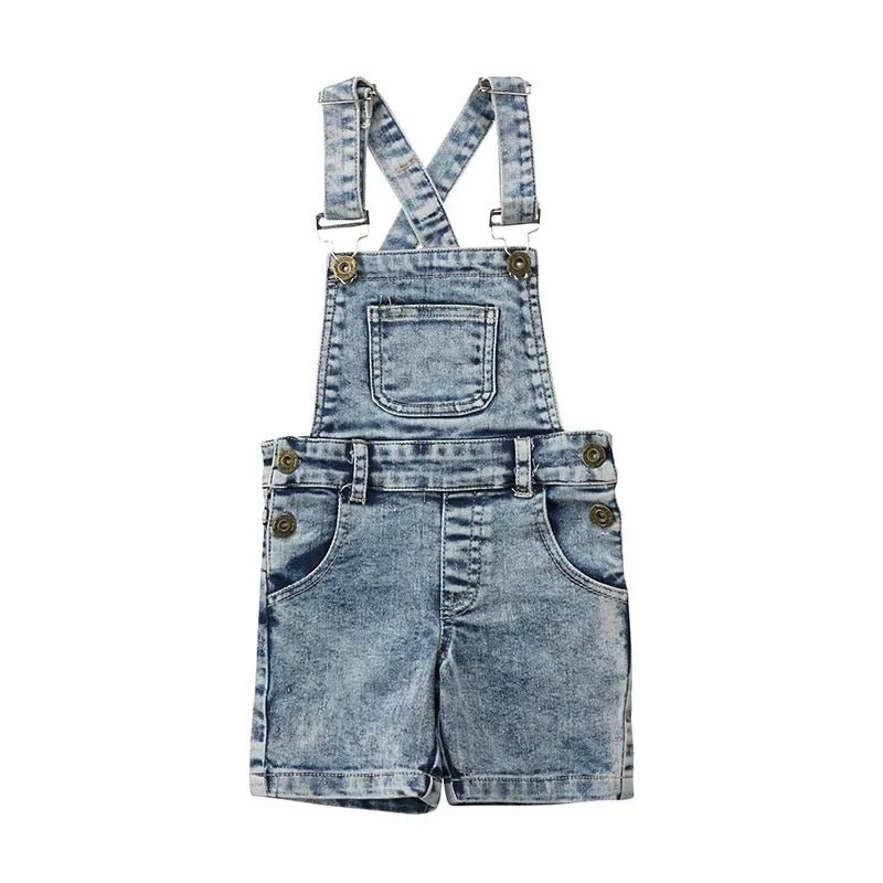 SALE Distressed Denim Overalls Shorts