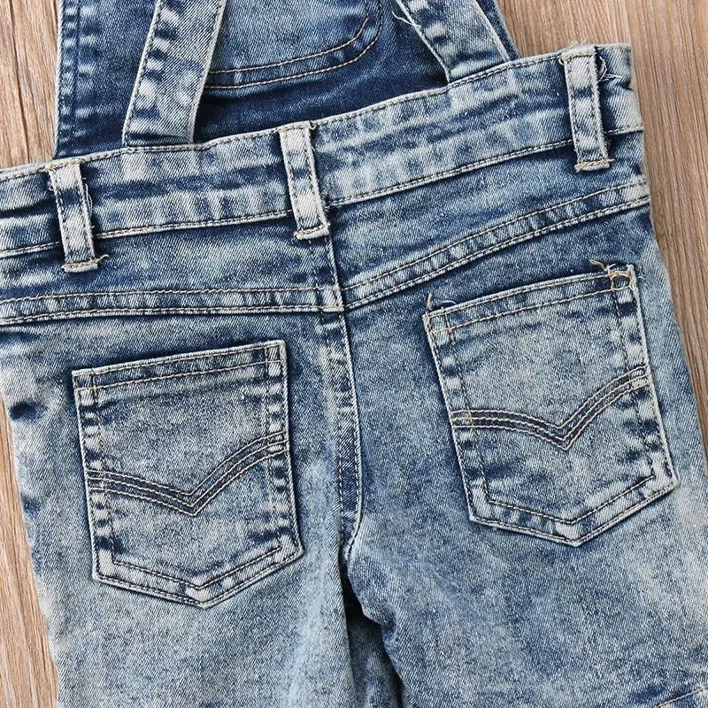 SALE Distressed Denim Overalls Shorts