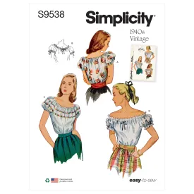 Simplicity Pattern 9538 Misses' Blouses